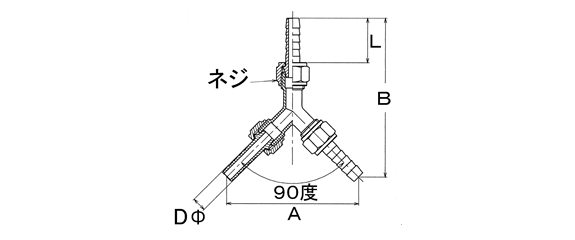 ①Y型ホ－スジョイント
